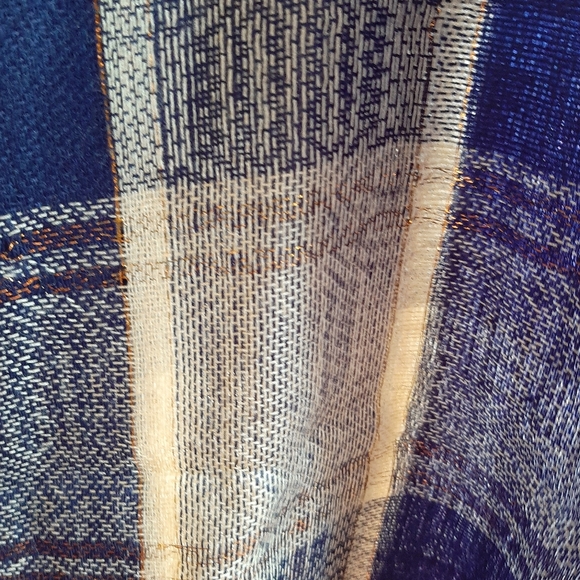 Blue with gold accent scarf. - Picture 2 of 3